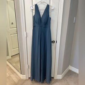 Azazie Blue Maxi Bridesmaid Dress